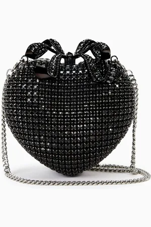Self-Portrait Crystal-embellished Heart Clutch Bag