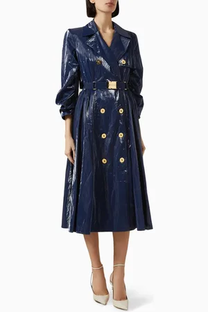 Elisabetta Franchi Double-breasted Belted Coat in Voile