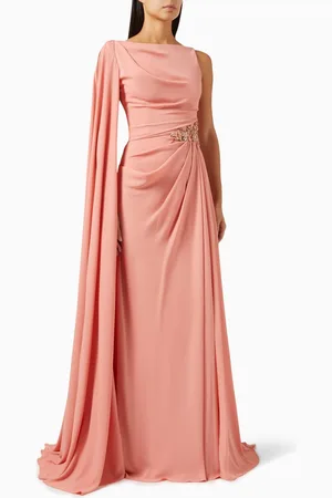 GEMY MAALOUF Bead-embellished Drape Dress in Crepe