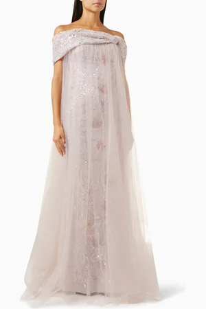 GEMY MAALOUF Embellished Off-shoulder Dress in Tulle