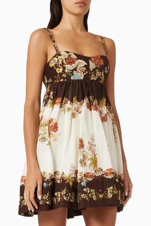 Hemant & Nandita Floral-print Mini Dress in Viscose Blend