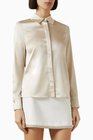 ALICE+OLIVIA Brady Slim Shirt in Silk