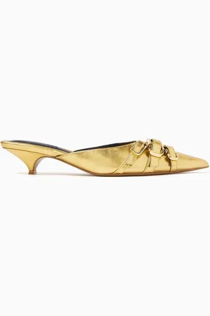 Marc Jacobs The Emma 35 Kitten Mules in Metallic Leather