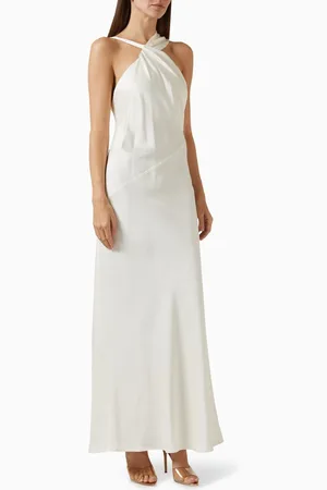 Significant Other Lucile Draped Maxi Dress in Satin