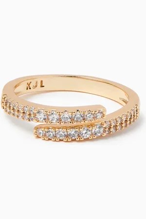 Kenneth Jay Lane Pave Single Wrap Ring in -plated Brass