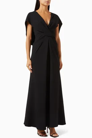 GEMY MAALOUF Draped Cape-sleeve Dress in Crepe