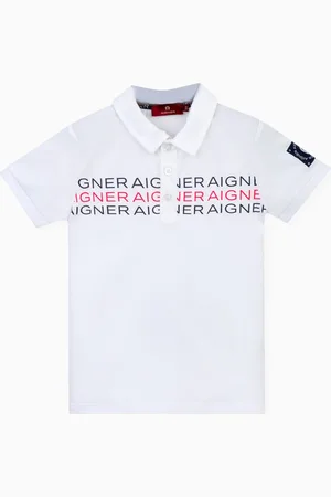 Aigner Graphic Logo Polo Shirt in Cotton