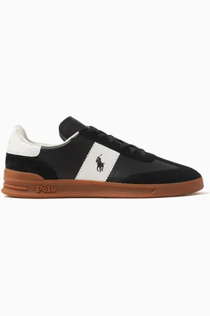 Ralph Lauren HRT CT II Athletic Sneakers in Leather & Suede