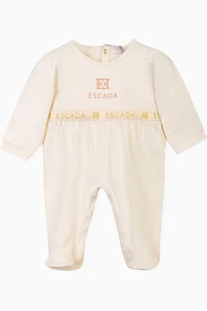 Escada Embroidered Logo Sleepsuit in Cotton