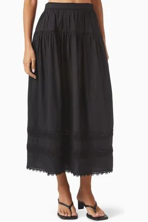 ULLA JOHNSON Harlow High-waisted Maxi Skirt in Cotton Poplin