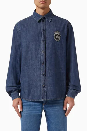 Dolce & Gabbana Heraldic Emblem Shirt in Denim