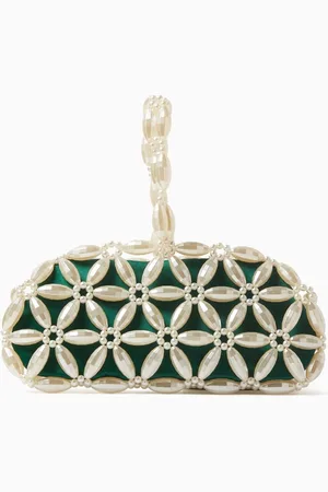 0711 Tbilisi Tebea Clutch in Beads & Silk Satin