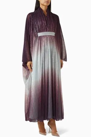 Roua AlMawally Attached Belt Ombre Kaftan