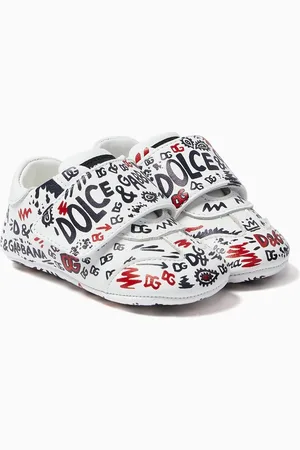 Dolce & Gabbana Newborn Graffiti Sneakers in Leather