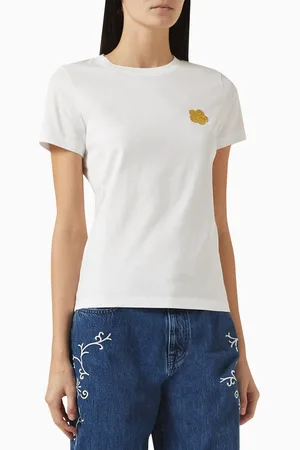 Kenzo Boke Flower Embroidered T-shirt in Cotton