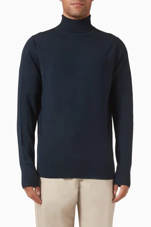 Sunspel Roll-neck Jumper in Merino Wool