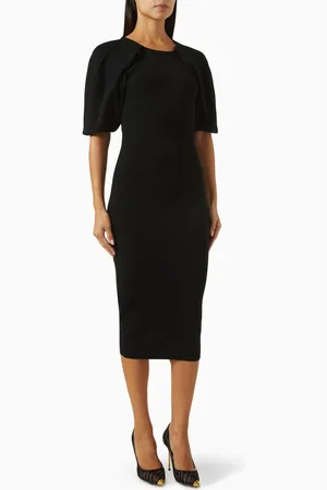Elisabetta Franchi Side Zip Midi Dress in Viscose-blend
