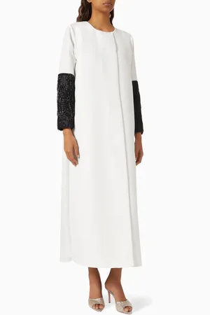 Serrb Two-tone Beaded Abaya