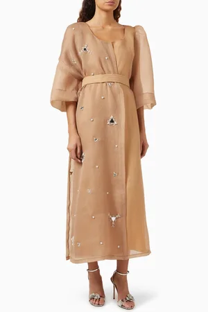BYK Mirror-embellished Belted Kaftan