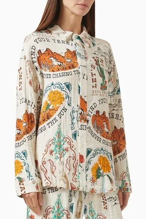 Agua Bendita Keshi Printed Shirt in Cotton Blend
