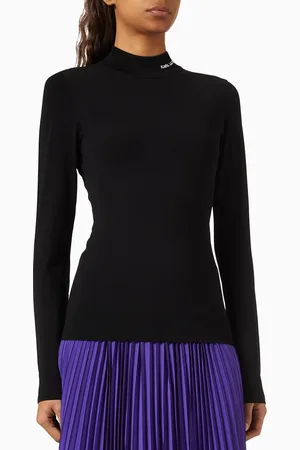 Karl Lagerfeld Turtleneck Knit Sweater in Recycled Viscose Blend
