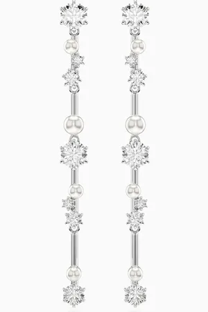 Swarovski Constella Drop Earrings in Rhodium-plated Metal