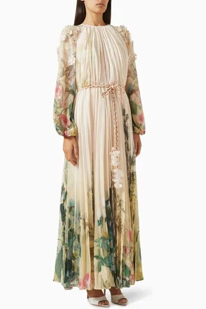 Pankaj & Nidhi Snowflower Floral-appliqué Maxi Dress