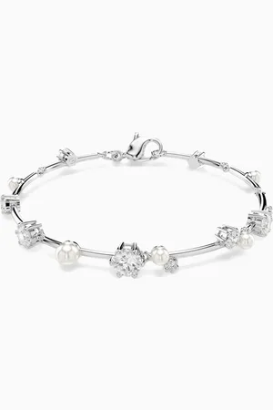 Swarovski Constella Crystal & Pearl Bracelet in Rhodium-plated Metal