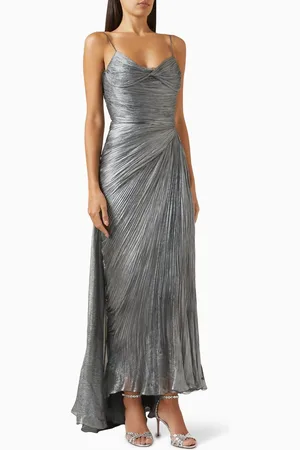MARIA LUCIA HOHAN Lively Draped Maxi Dress in Silk Mousseline