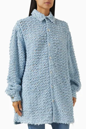 Stella McCartney Oversized Shirt in Denim Bouclé