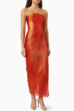MARIA LUCIA HOHAN Layana Corset Midi Dress in Silk Tulle