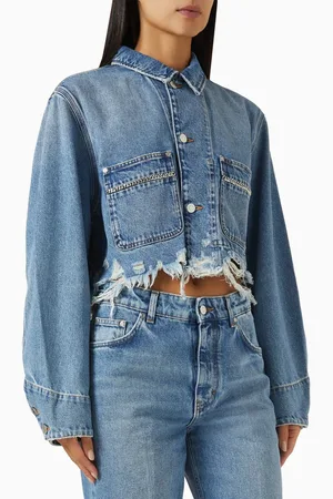 Stella McCartney Falabella Crop Jacket in Denim