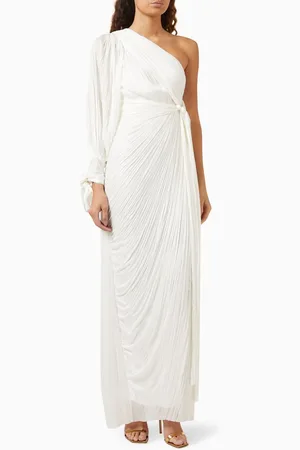 MARIA LUCIA HOHAN Palmer One-shoulder Midi Dress in Silk