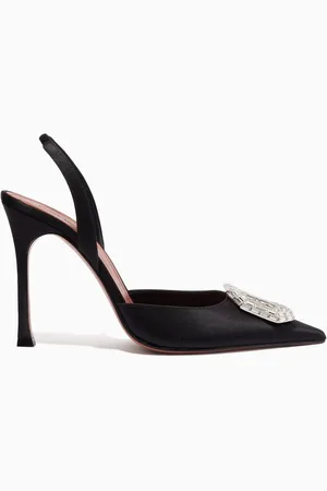 Amina Muaddi Camelia 105 Slingback Pumps in Satin