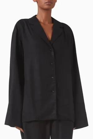 Totême Monogram Flannel Pyjama Top in Modal
