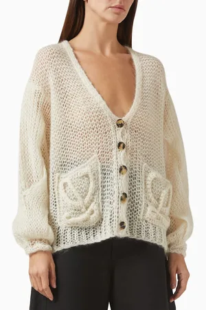 Loewe Anagram Cardigan in Mohair-blend Knit