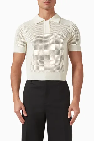 MCM Logo Polo Shirt in Crochet