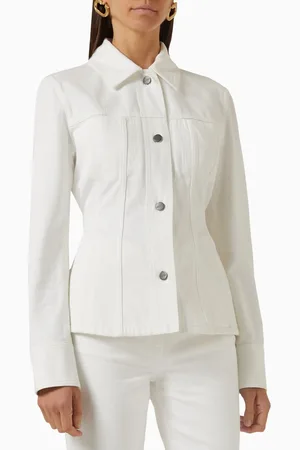 Salvatore Ferragamo Contrasting Stitching Denim Jacket in Cotton