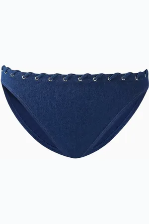 GOOD AMERICAN Triangle Bikini Briefs in Denim