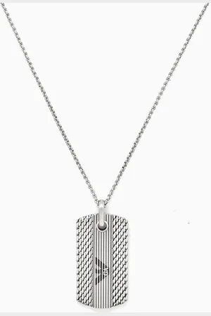 Emporio Armani Dog Tag Necklace in Stainless Steel