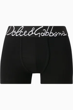 Dolce & Gabbana Script Logo Boxer Shorts in Stretch Cotton