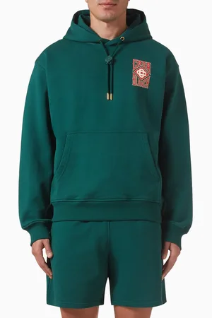 Casablanca Gothic Stacked Logo Hoodie in Cotton Jersey