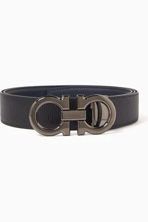 Salvatore Ferragamo Gancini Buckle Reversible Belt in Calfskin
