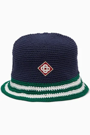 Casablanca Stripe Crochet Bucket Hat in Cotton
