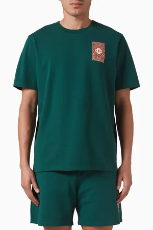 Casablanca Gothic Stacked Logo T-shirt in Cotton Jersey