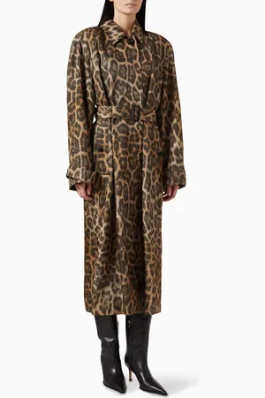 Stella McCartney Leopard Belted Trench Coat