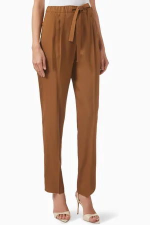 Max Mara Edere Tie-up Pants in Wool-silk
