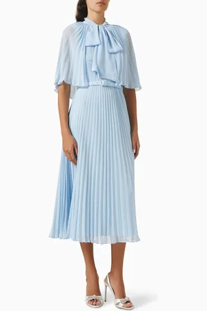 Self-Portrait Cape Midi Dress in Chiffon