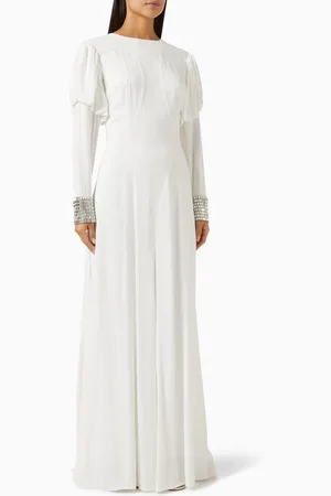 BAQA Embellished Cuffs Maxi Dress