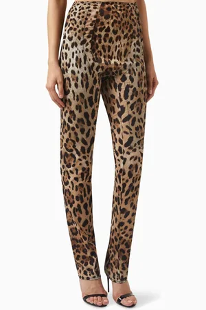 Dolce & Gabbana X Kim Leopard-print High-rise Pants in Marquisette